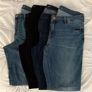 Old Navy Tall Jeans 4 Pairs! Black, dark, and 2 shades of denim. All size 16